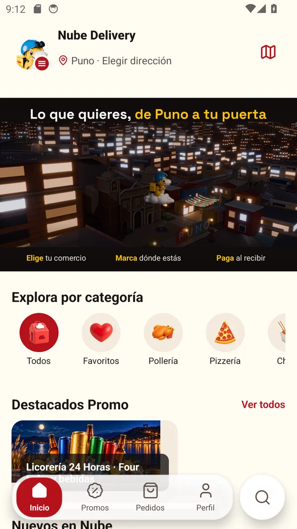 Nube, app nativa de delivery