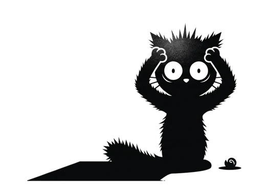 Gato con el pelo erizado agarrándose la cabeza
